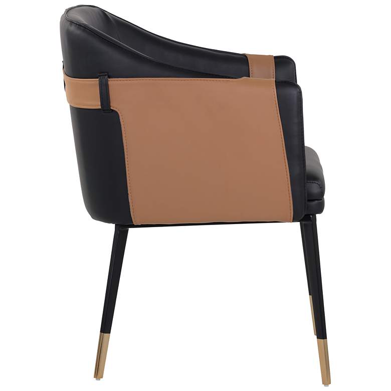Image 3 Sunpan Carter Dining Armchair Napa Black and Napa Cognac more views