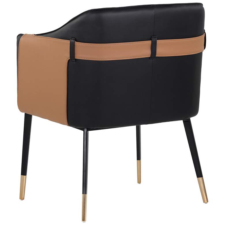 Image 4 Sunpan Carter Dining Armchair Napa Black and Napa Cognac more views
