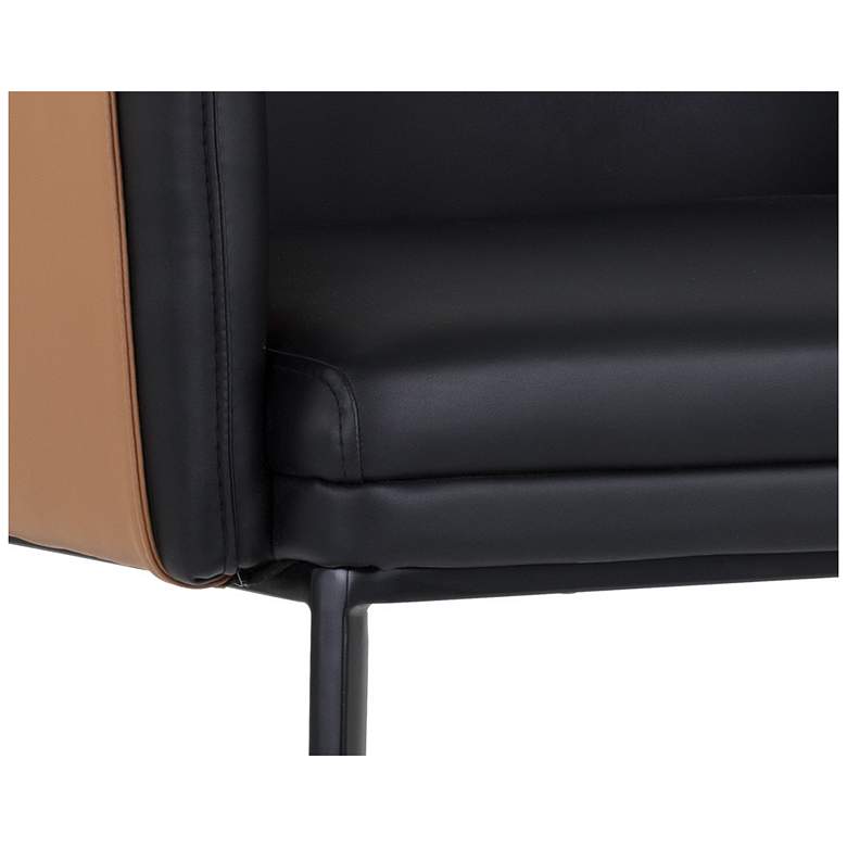 Image 5 Sunpan Carter Dining Armchair Napa Black and Napa Cognac more views