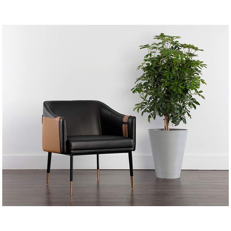 Image 1 Sunpan Carter Lounge Chair Napa Black and Napa Cognac