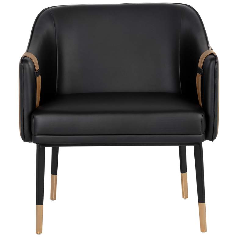 Image 3 Sunpan Carter Lounge Chair Napa Black and Napa Cognac more views