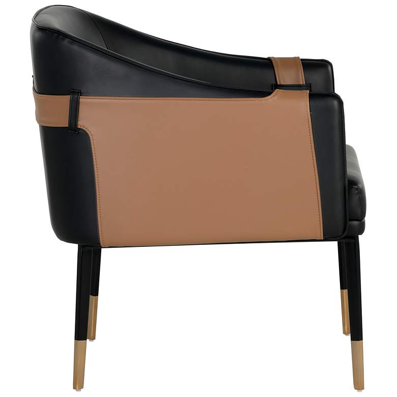 Image 4 Sunpan Carter Lounge Chair Napa Black and Napa Cognac more views
