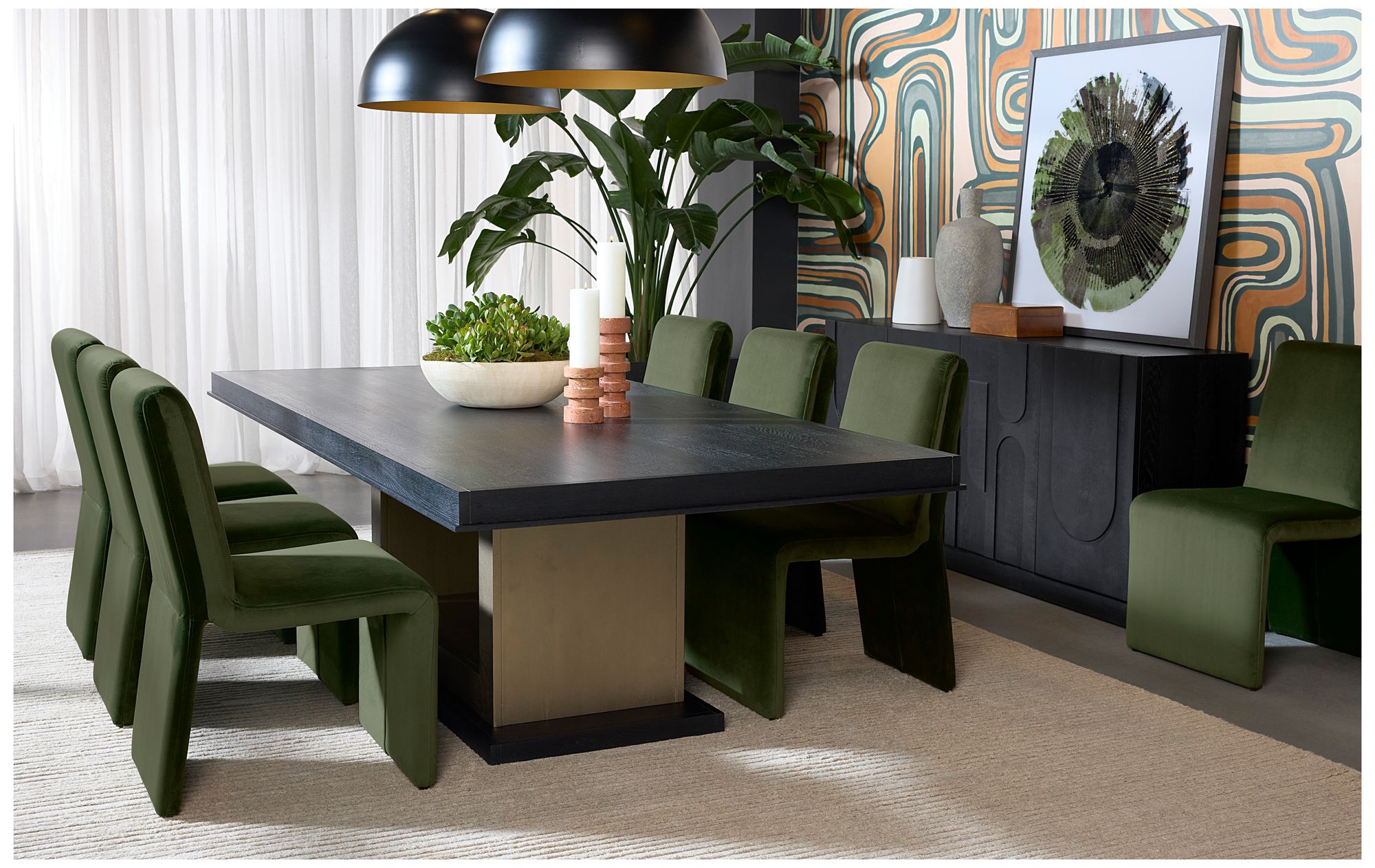 Sunpan Cascata Dining Chair Moss Green