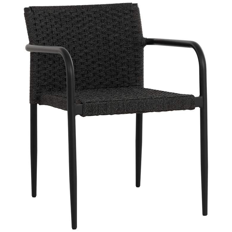 Image 1 Sunpan Casella Stackable Dining Armchair Black Dark Gray Set of 2
