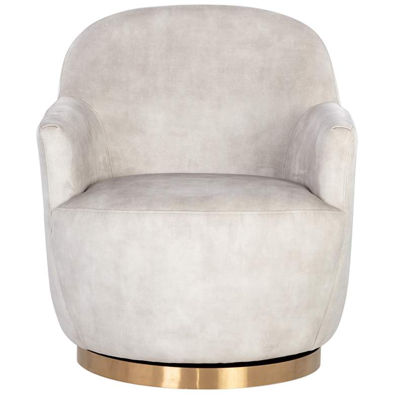 Image 5 Sunpan Casey 30" Wide Nono Cream Fabric Swivel Lounge Chair more views