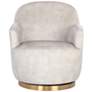 5_Sunpan Casey 30" Wide Nono Cream Fabric Swivel Lounge Chair more views