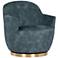 Sunpan Casey 30" Wide Nono Petrol Fabric Swivel Lounge Chair