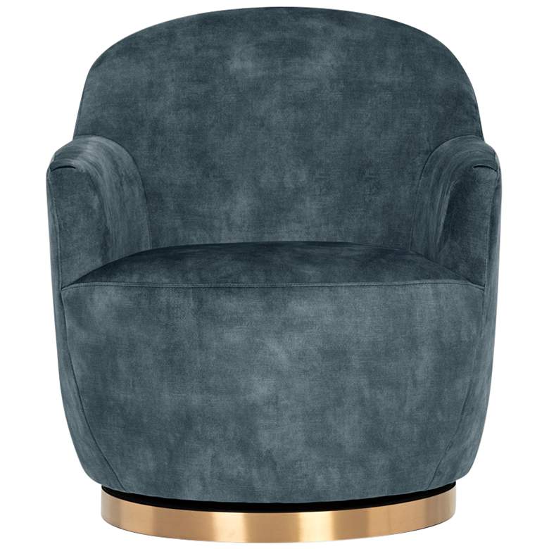 Image 5 Sunpan Casey 30" Wide Nono Petrol Fabric Swivel Lounge Chair more views