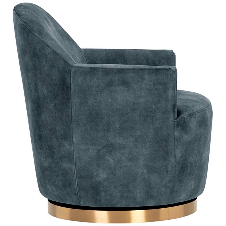 Image 6 Sunpan Casey 30" Wide Nono Petrol Fabric Swivel Lounge Chair more views