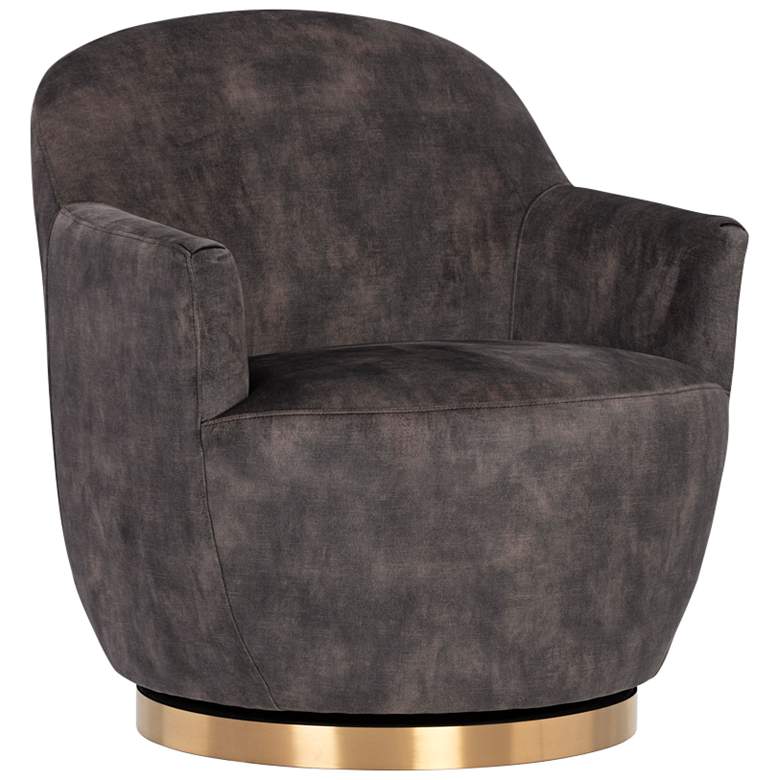 Image 1 Sunpan Casey 30" Wide Nono Shitake Fabric Swivel Lounge Chair