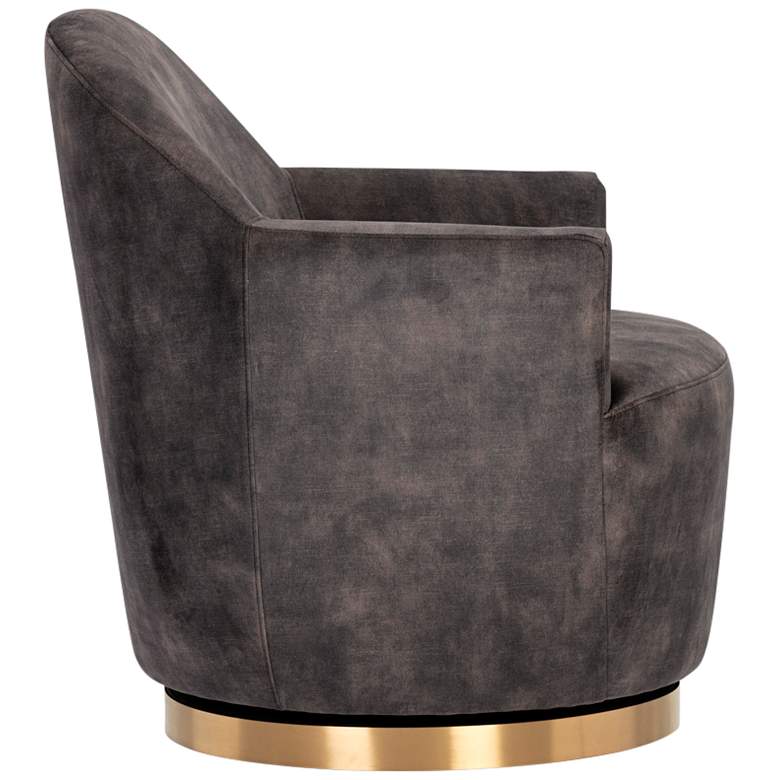 Image 6 Sunpan Casey 30" Wide Nono Shitake Fabric Swivel Lounge Chair more views