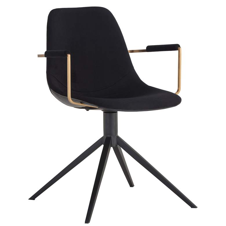 Image 1 Sunpan Cassius Swivel Dining Armchair Abbington Black and Bravo Black