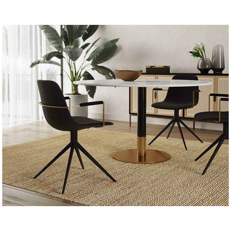 Image 5 Sunpan Cassius Swivel Dining Armchair Abbington Black and Bravo Black more views