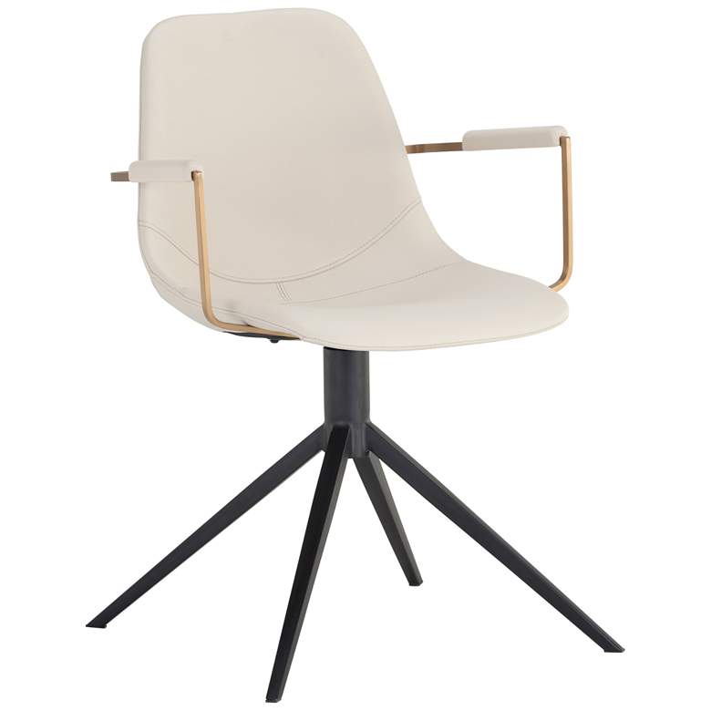 Image 2 Sunpan Cassius Swivel Dining Armchair Dillon Cream