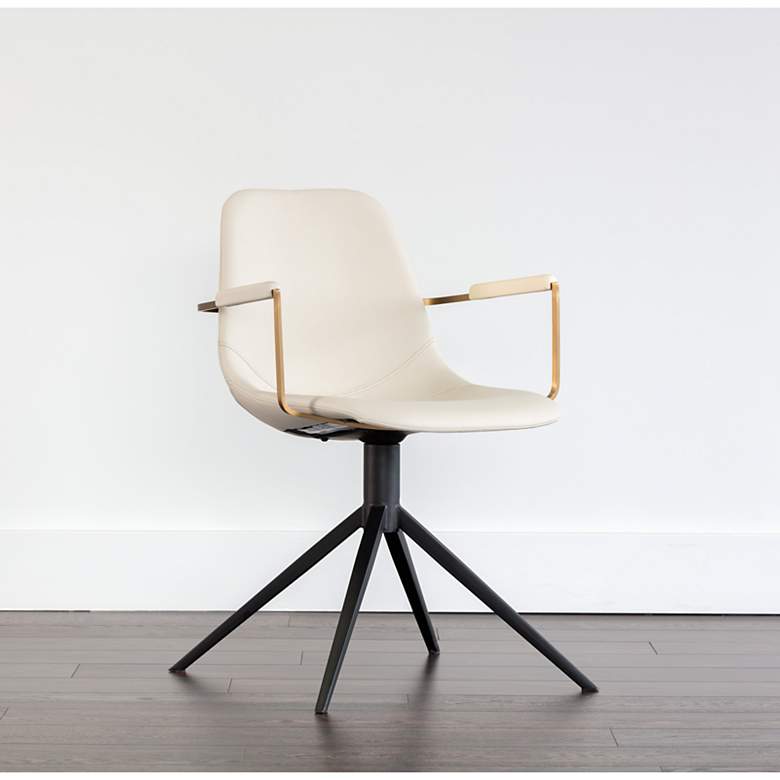 Image 1 Sunpan Cassius Swivel Dining Armchair Dillon Cream