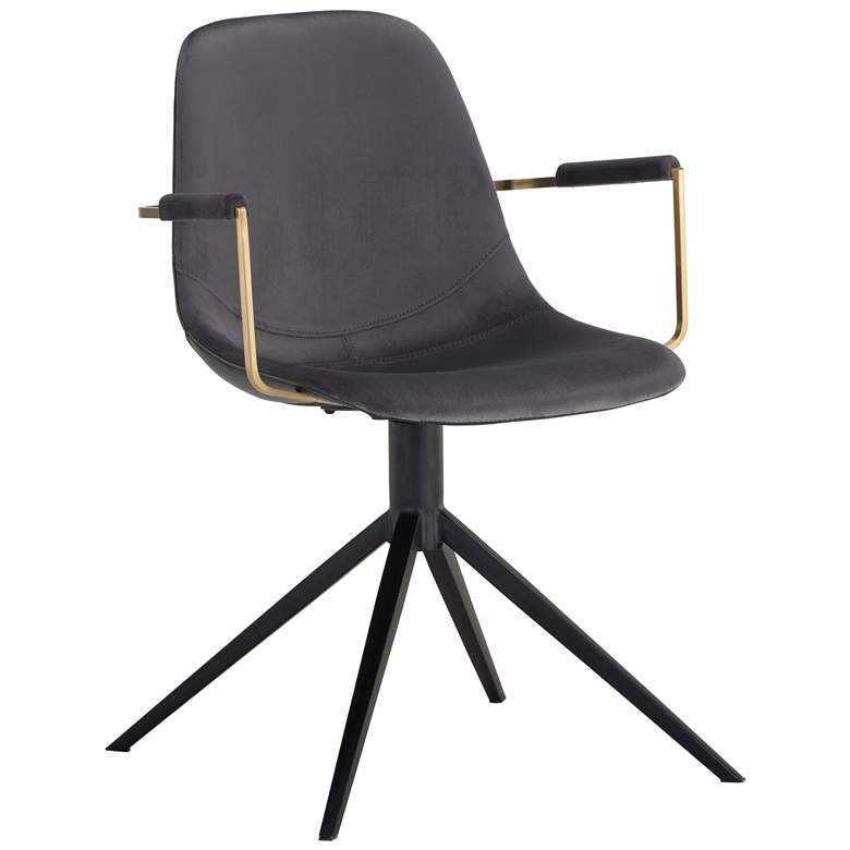 Image 1 Sunpan Cassius Swivel Dining Armchair Slate Tint and Nightfall Black