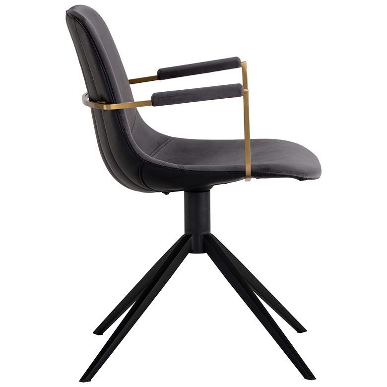 Image 3 Sunpan Cassius Swivel Dining Armchair Slate Tint and Nightfall Black more views