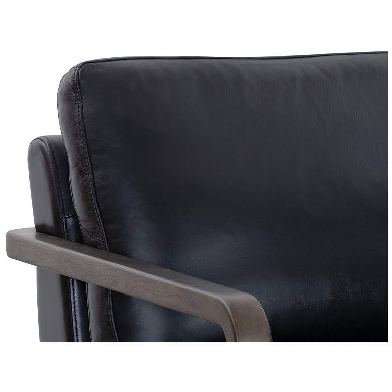 Image 7 Sunpan Castell Swivel Lounge Chair Brown Cortina Black Leather more views
