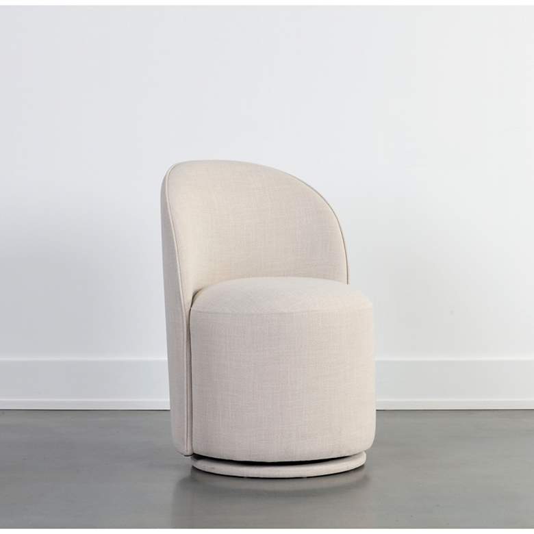 Image 1 Sunpan Cavoli Swivel Dining Chair Effie Linen