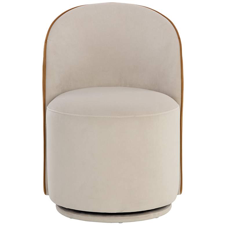 Image 3 Sunpan Cavoli Swivel Dining Chair Meg Taupe and Meg Gold more views