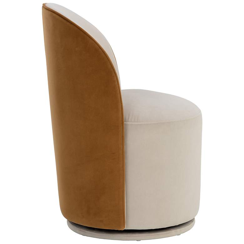 Image 4 Sunpan Cavoli Swivel Dining Chair Meg Taupe and Meg Gold more views