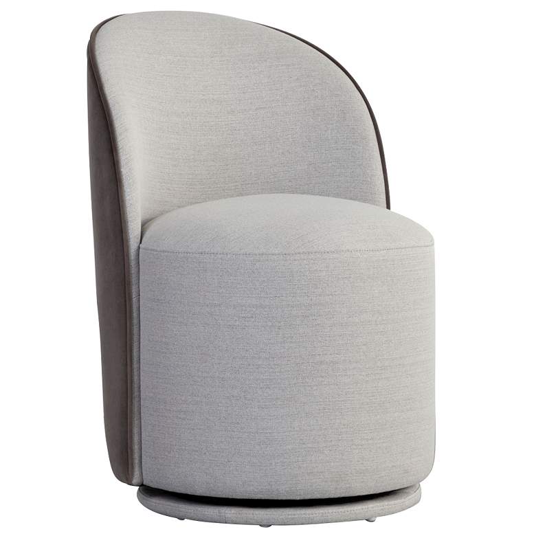 Image 1 Sunpan Cavoli Swivel Dining Chair Mina Light Gray and Meg Ash