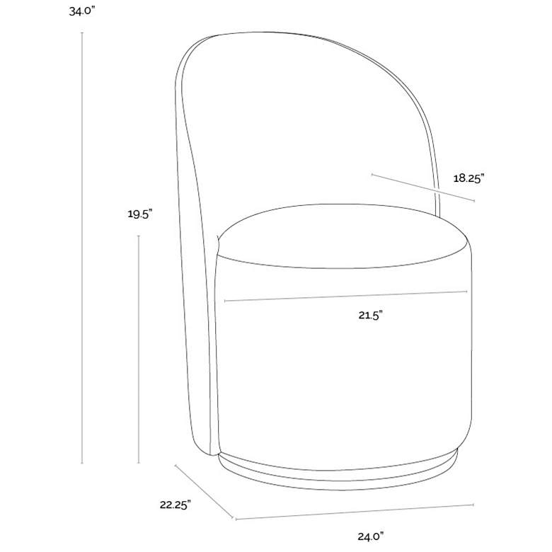 Image 2 Sunpan Cavoli Swivel Dining Chair Mina Light Gray and Meg Ash more views