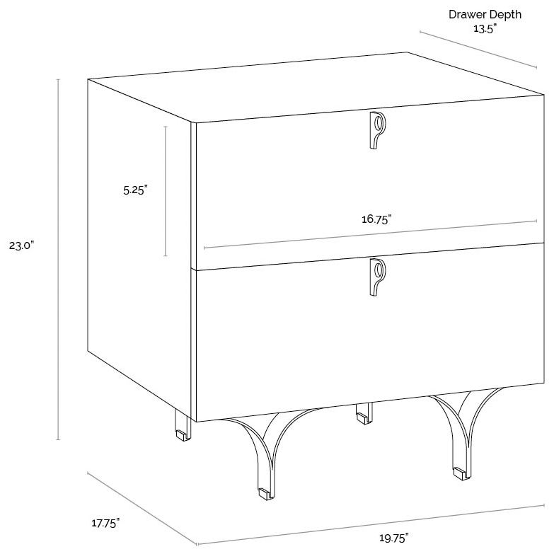 Sunpan Celine Nightstand Small Cream