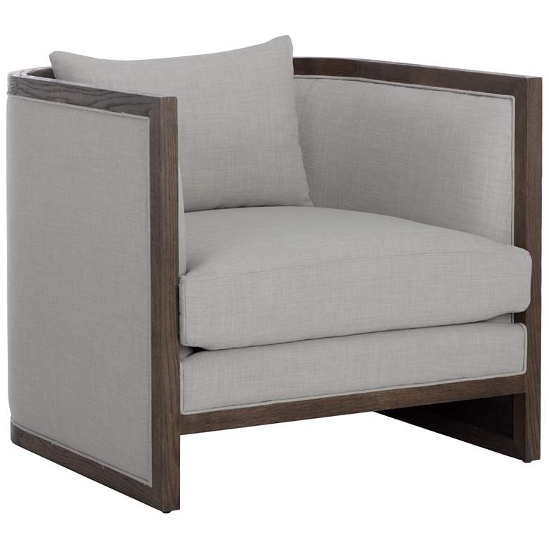 Image 1 Sunpan Chloe Lounge Chair Distressed Brown Linoso Light Gray