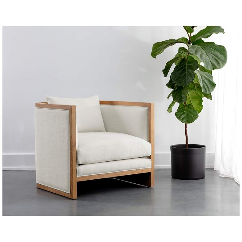 Image 1 Sunpan Chloe Lounge Chair Natural Heather Ivory Tweed