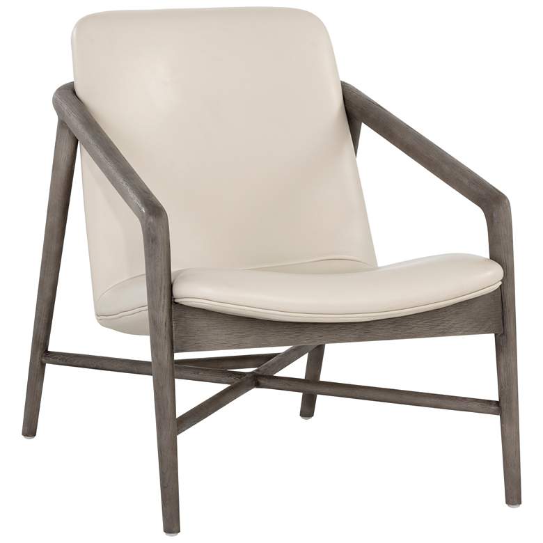 Image 1 Sunpan Cinelli Lounge Chair Ash Gray Astoria Cream Leather