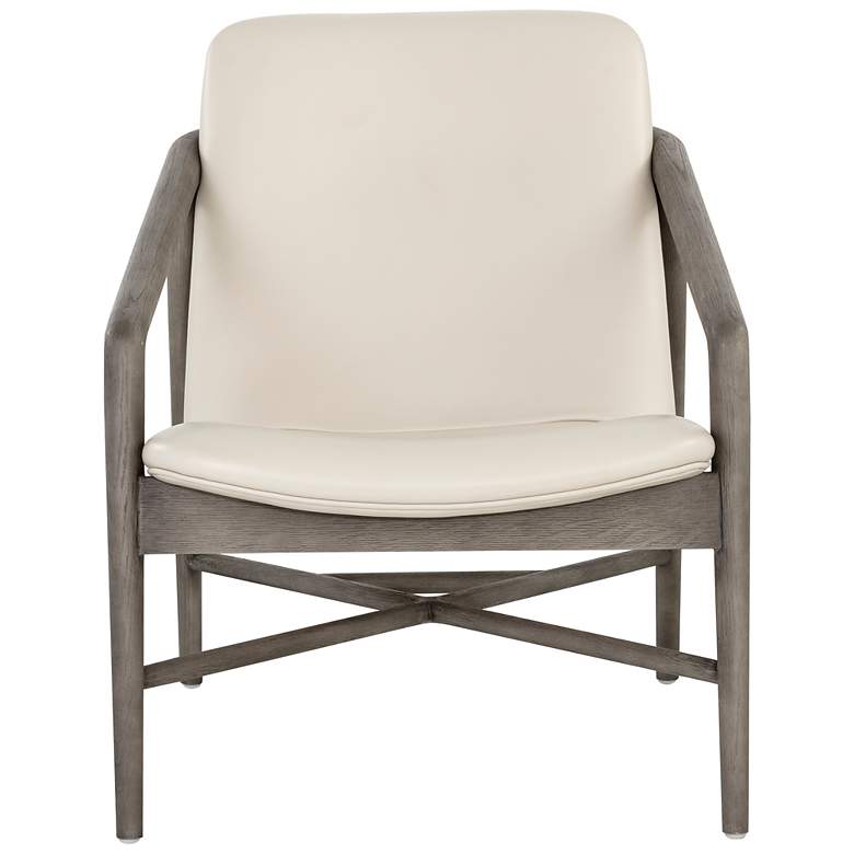 Image 2 Sunpan Cinelli Lounge Chair Ash Gray Astoria Cream Leather more views