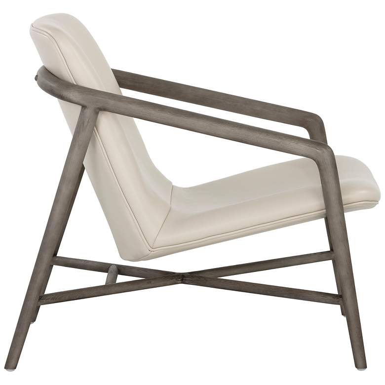 Image 3 Sunpan Cinelli Lounge Chair Ash Gray Astoria Cream Leather more views