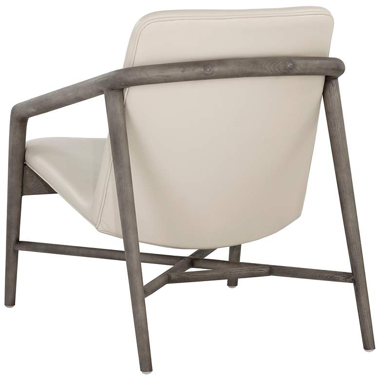 Image 4 Sunpan Cinelli Lounge Chair Ash Gray Astoria Cream Leather more views