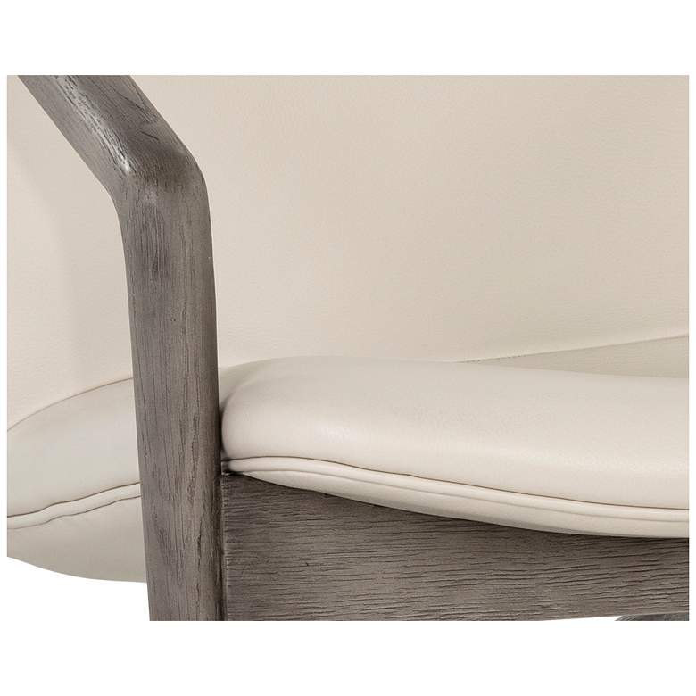 Image 5 Sunpan Cinelli Lounge Chair Ash Gray Astoria Cream Leather more views