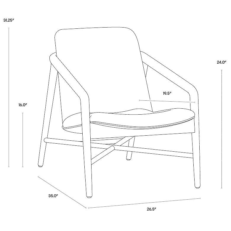 Image 6 Sunpan Cinelli Lounge Chair Ash Gray Astoria Cream Leather more views
