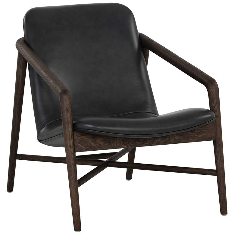 Image 1 Sunpan Cinelli Lounge Chair Distressed Brown Brentwood Charcoal Leather