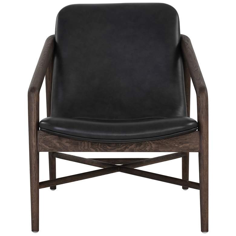 Image 2 Sunpan Cinelli Lounge Chair Distressed Brown Brentwood Charcoal Leather more views