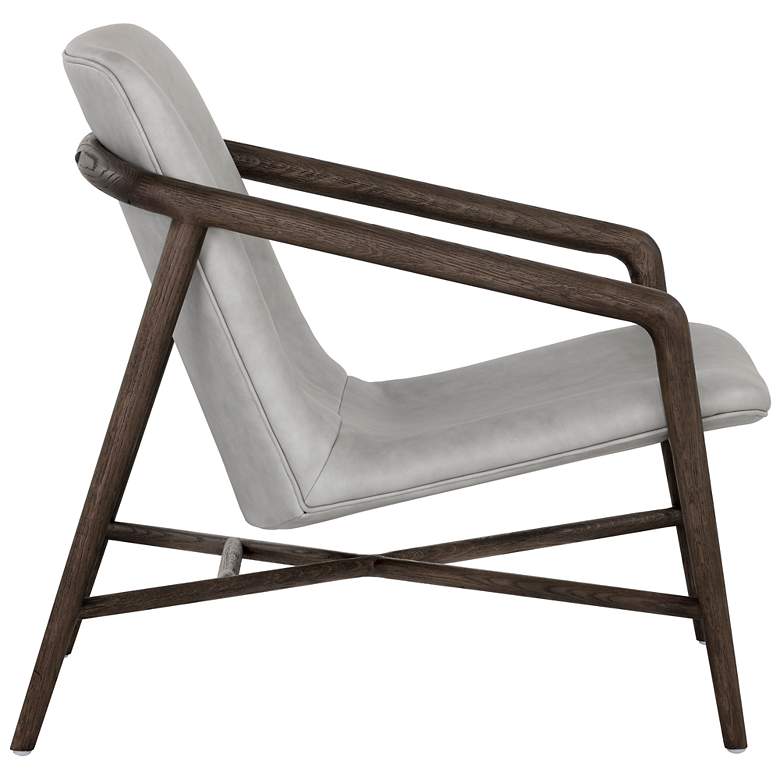 Image 3 Sunpan Cinelli Lounge Chair Distressed Brown Saloon Light Gray Leather more views