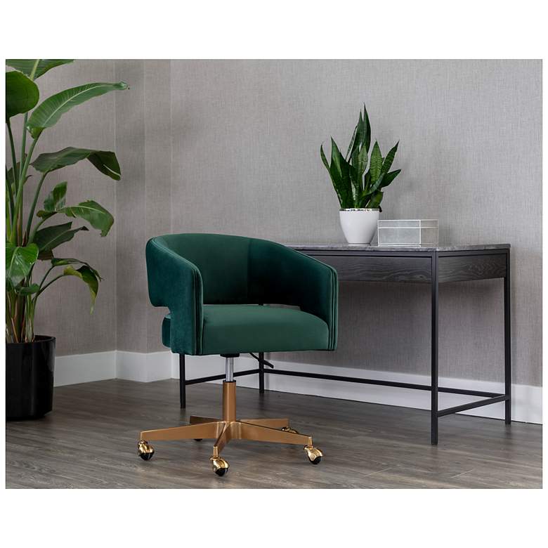 Image 5 Sunpan Claren Office Chair Deep Green Sky more views