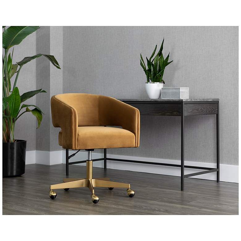 Image 5 Sunpan Claren Office Chair Gold Sky more views