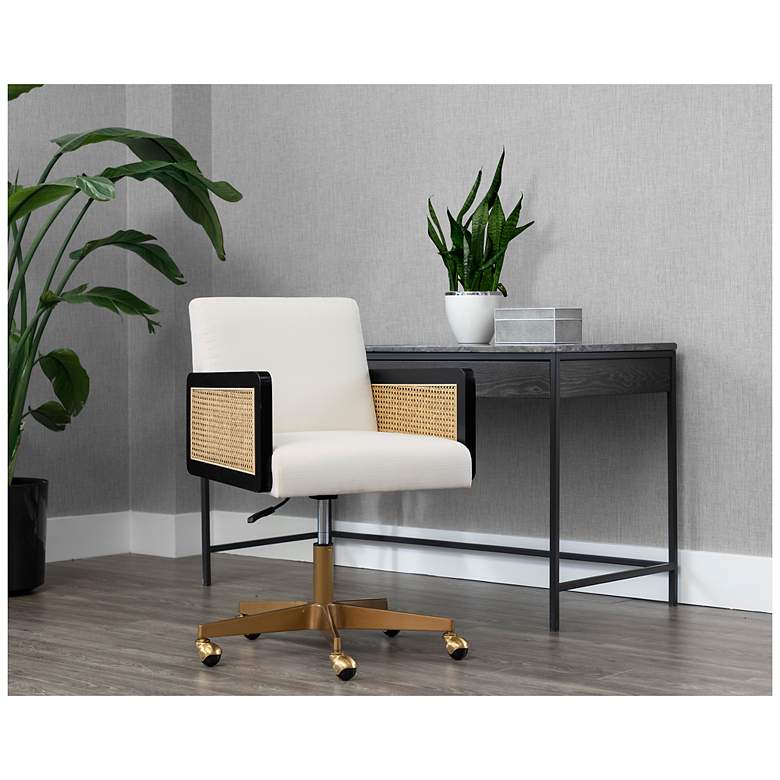 Image 6 Sunpan Claudette Office Chair Linoso Ivory more views