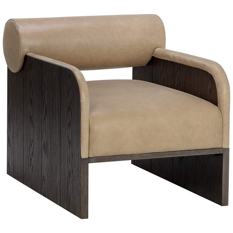 Image 1 Sunpan Coburn Lounge Chair Dark Brown Sahara Sand Leather