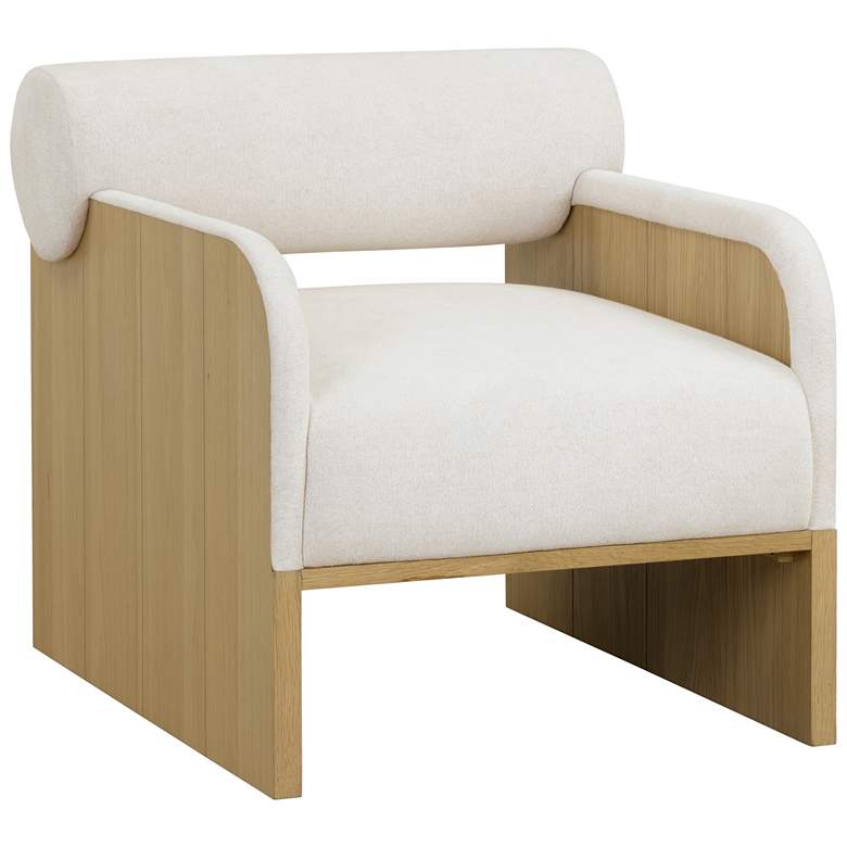 Image 1 Sunpan Coburn Lounge Chair Rustic Oak Eclipse White