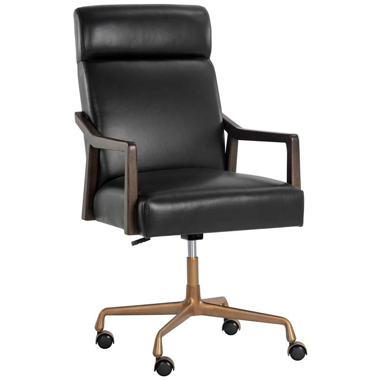 Image 1 Sunpan Collin Office Chair Brown Cortina Black Leather