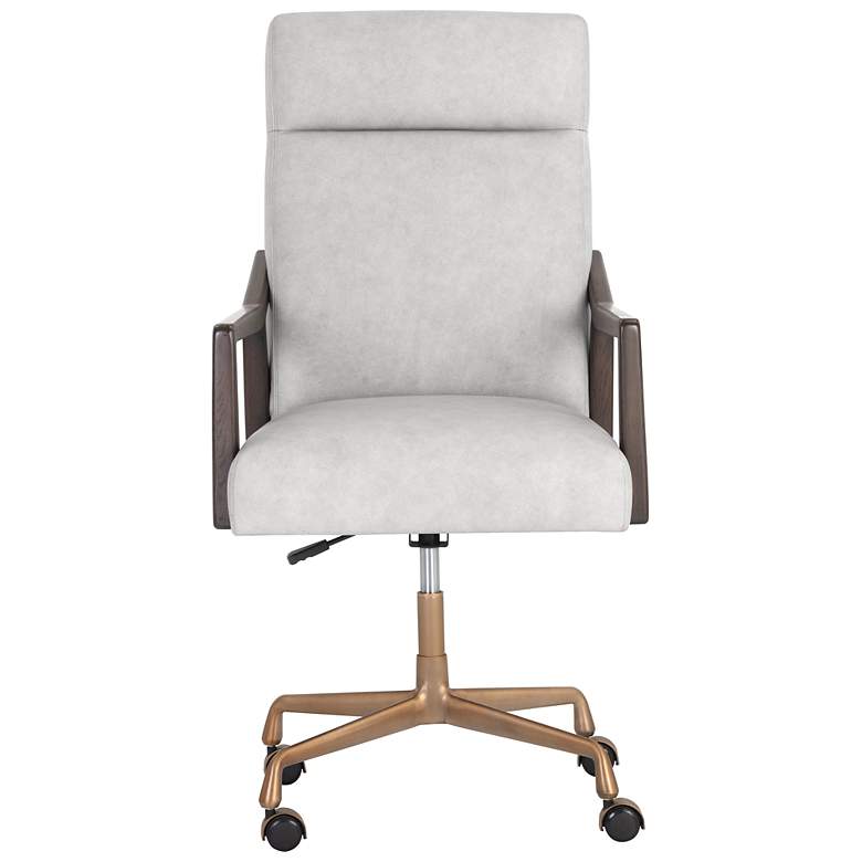 Image 2 Sunpan Collin Office Chair Brown Saloon Light Gray Leather more views