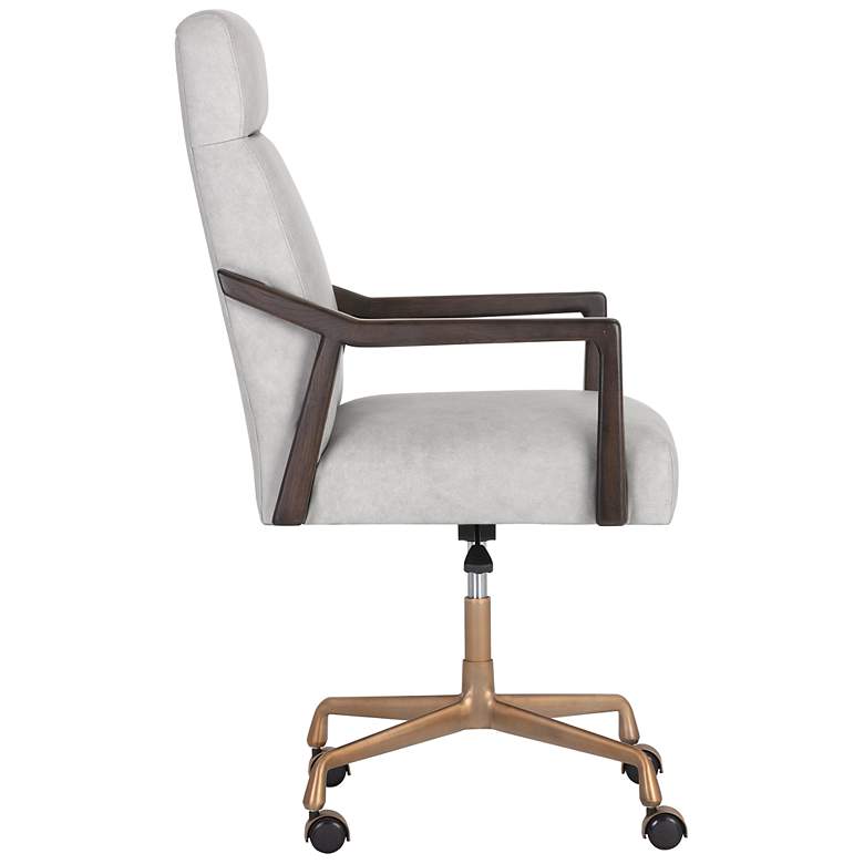 Image 3 Sunpan Collin Office Chair Brown Saloon Light Gray Leather more views