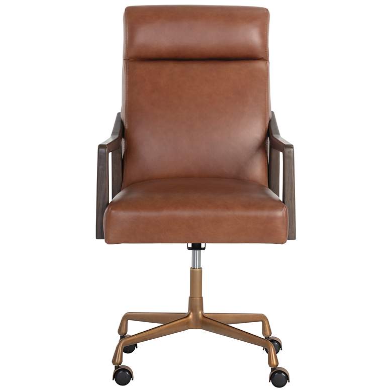 Image 2 Sunpan Collin Office Chair Brown Shalimar Tobacco Leather more views