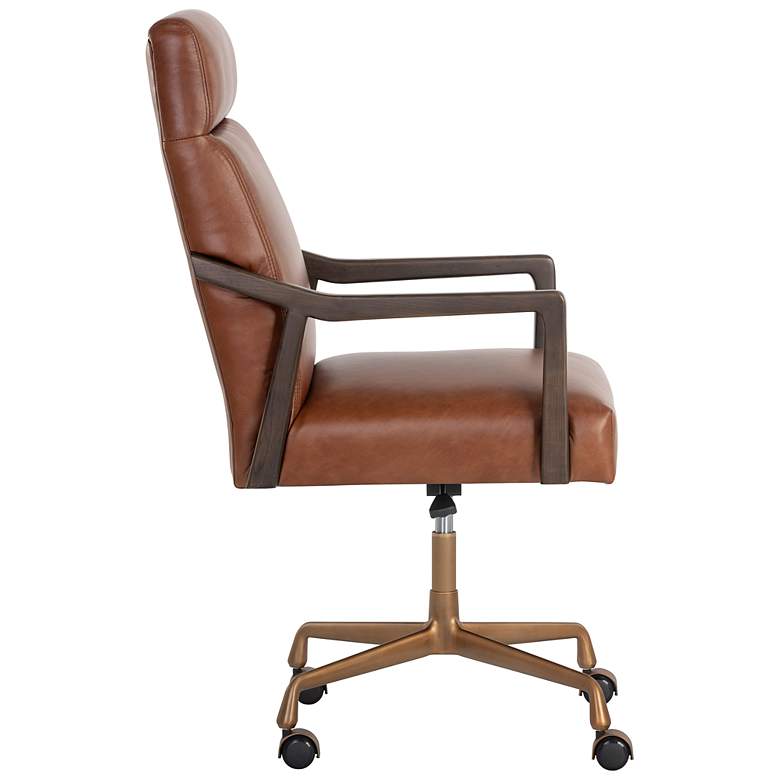 Image 3 Sunpan Collin Office Chair Brown Shalimar Tobacco Leather more views
