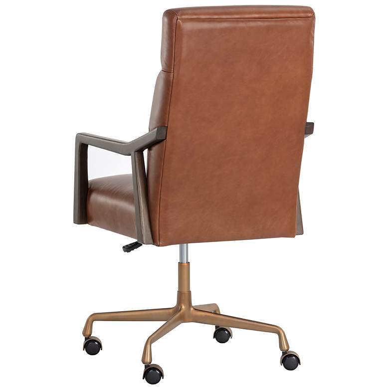Image 4 Sunpan Collin Office Chair Brown Shalimar Tobacco Leather more views